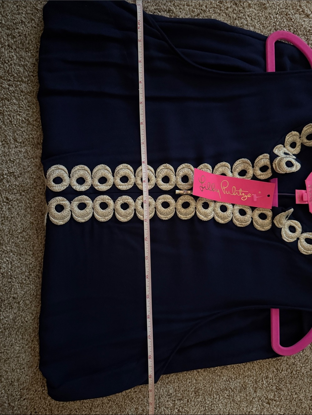 Lilly Pulitzer size 14 Navy Jane Dress with Gold Embellished Placket new - Picture 4 of 4
